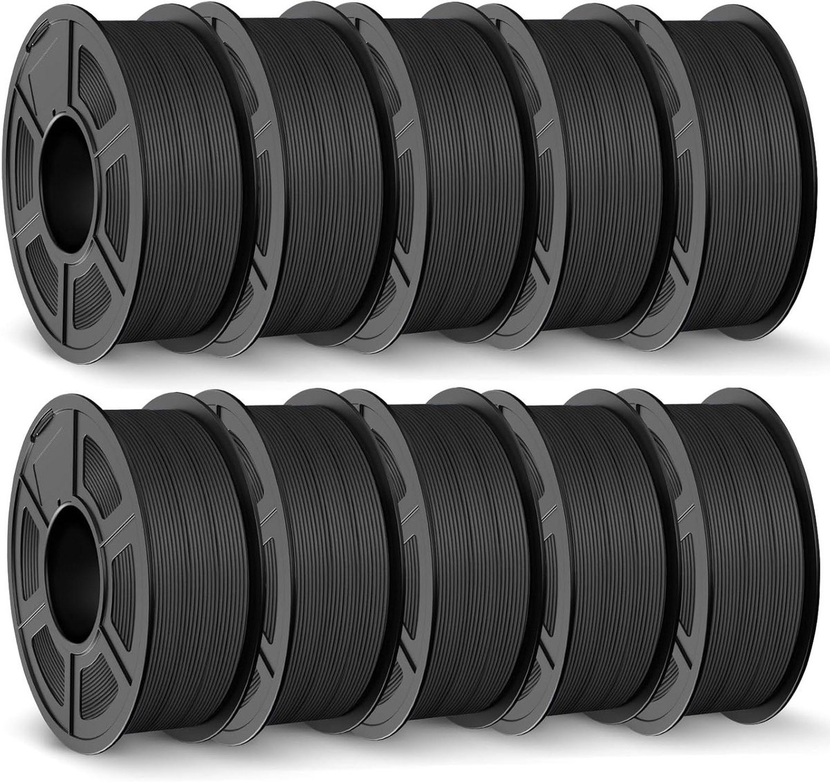 Mat PLA Filament - 3D Printer Filament - 3D Printen - Netjes Opgerold - 10 x 11 kg - Zwart