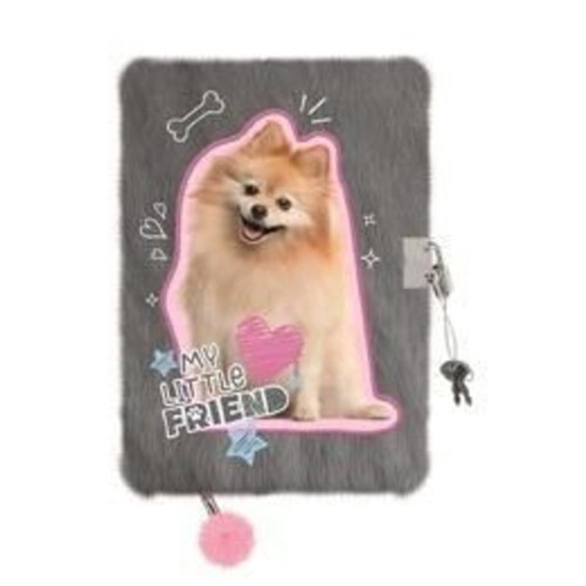 Majewski Bambino Serie - Pluchen Dagboek - A5 - Pies Hond - Met Slot