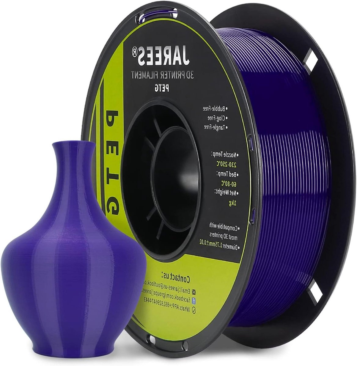 PETG Filament - 3D Printdraad - 3D Prints Maken - Taaiheid Verbeterd - 1kg Spoel - Paars