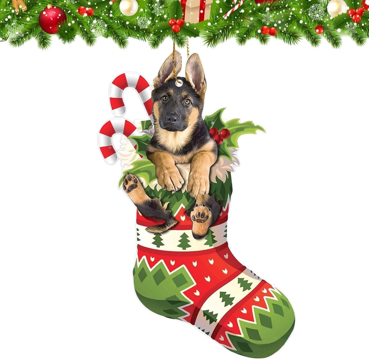 Dog Shape Kerstboom Ornamenten - Kerstdecoraties voor Ophangen - 2D Acryl Kerstdecoratie - Grappige Honden - Kerstboom Versieringen