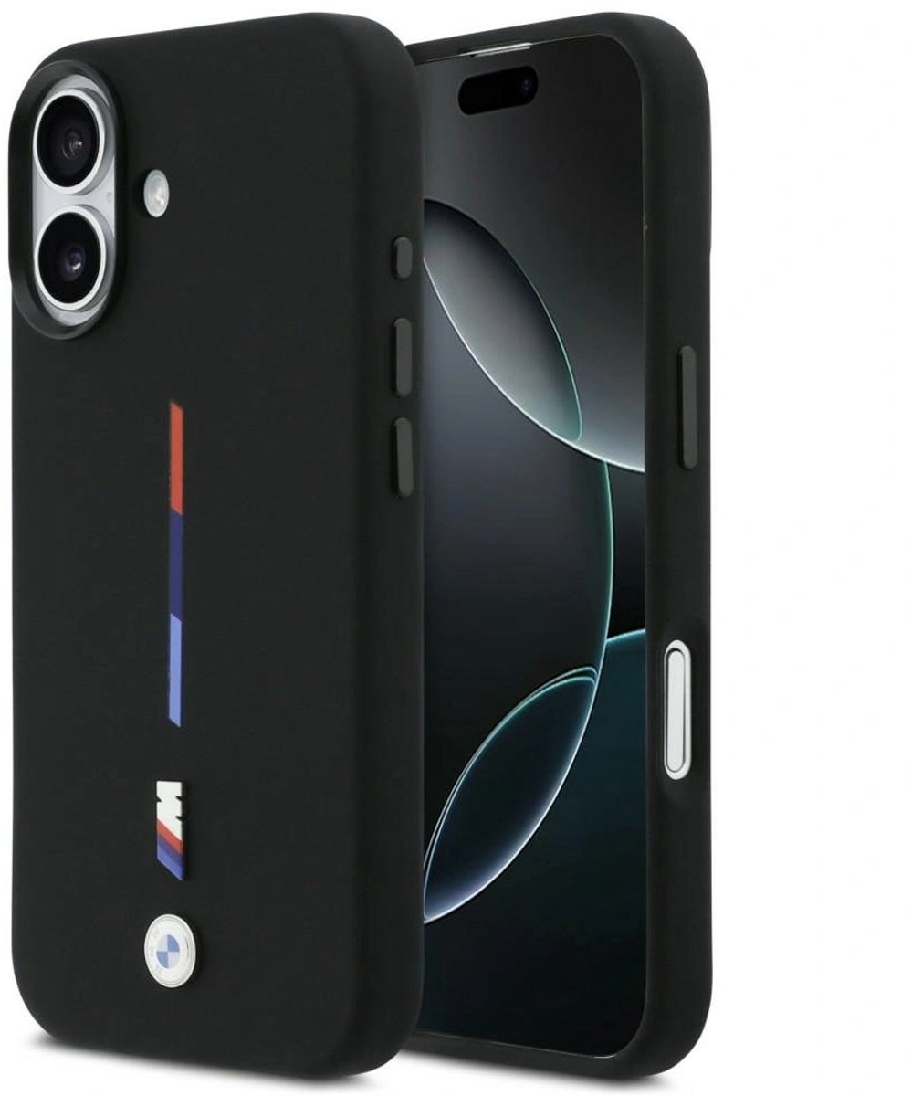 BMW M Silicon Tricolor Line MagSafe Case for iPhone 17 - Black