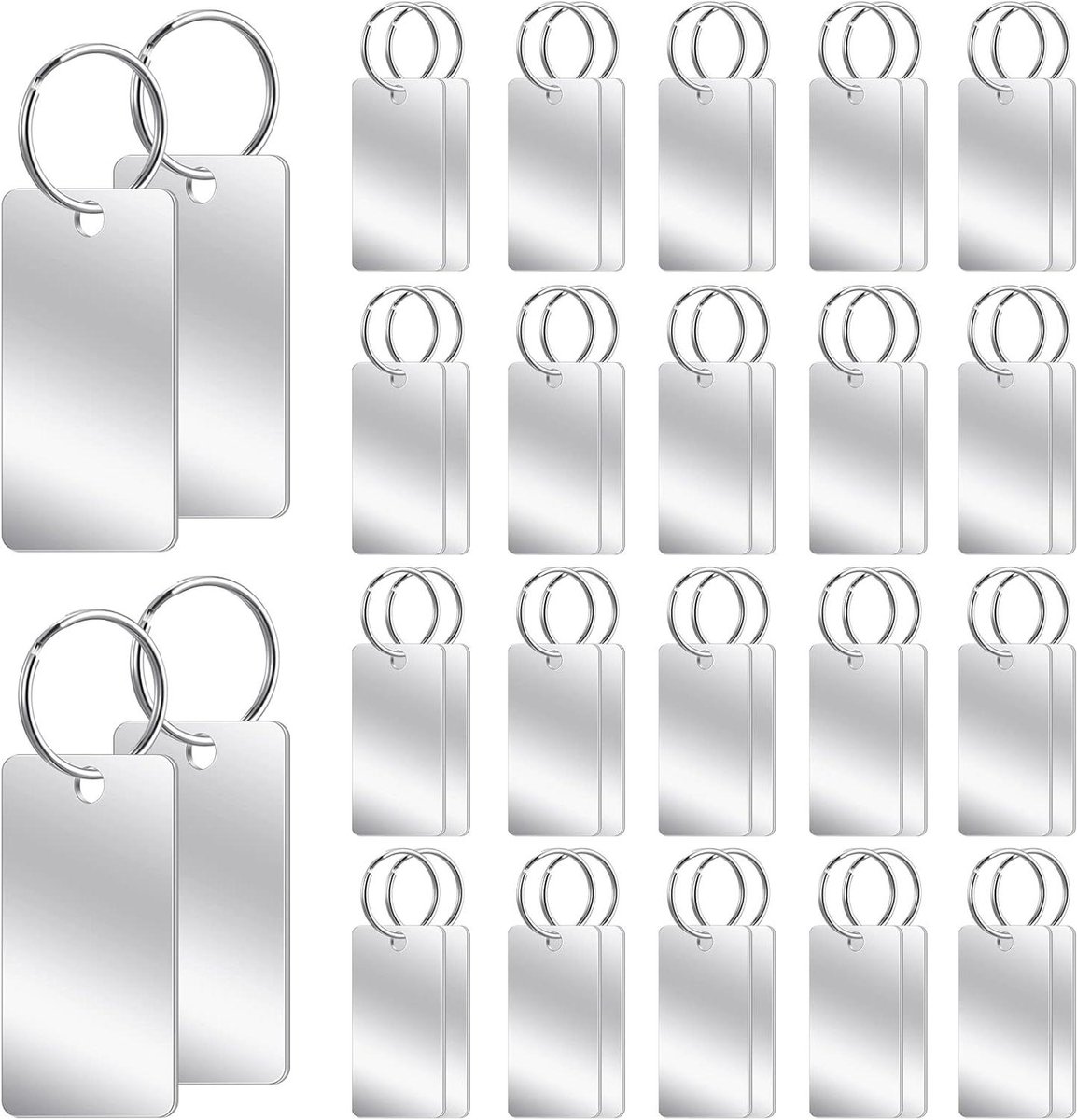 Lege Hondenlabels - Metalen Tags - DIY Ambachten Maken - Roestvrij Staal - 4 x 2 cm - Zilver