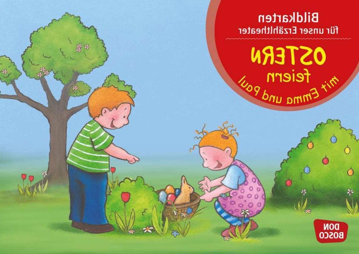 Emma en Paul Kamishibai - Verhalen Set - Kinderen Leren - Pasen Thema - 29.9 x 42.1 cm - Meerdere kleuren