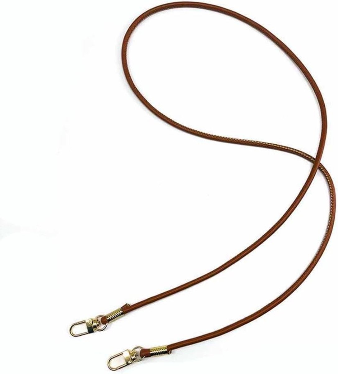 Tasband Set - Schouderband Vervanging - Tas Personaliseren - Zacht PU Leer - 125 cm - Bruin