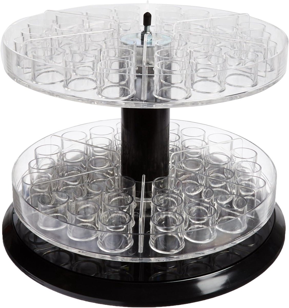 Teller Display - Draaibare Houder - Cosmetica Organiseren - 72 Individuele Compartimenten - 28 cm Diameter - Zwart