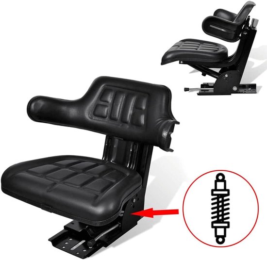 Tractor Zitting - Stoel Grasmaaier - Comfortabel Werken - Met Armleuning - Universeel - Zwart — afbeelding 3