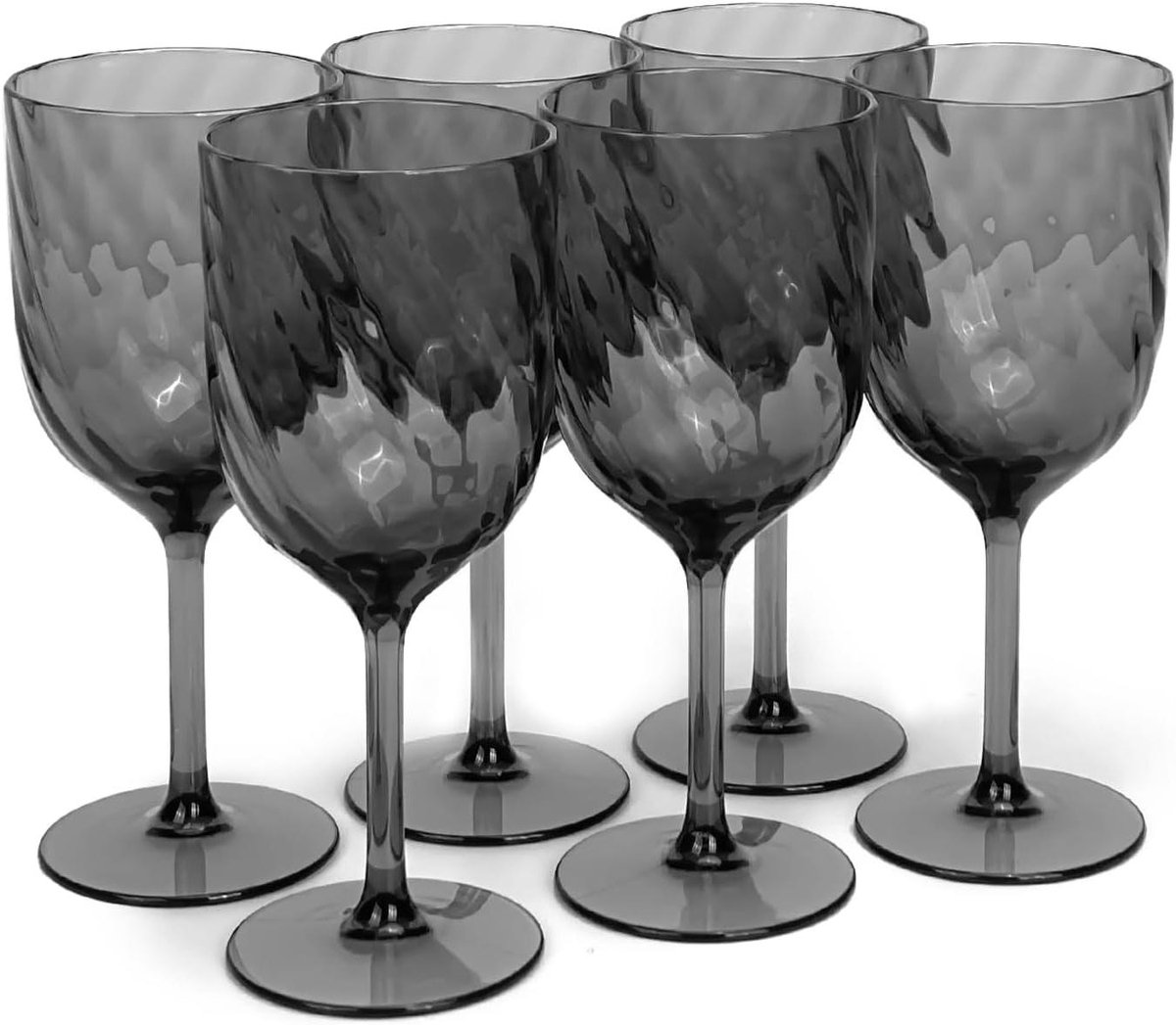 Acryl Wijnglazen - Onbreekbare Bekers - Buiten Dineren - Stapelbaar Ontwerp - 15 oz - Grijs