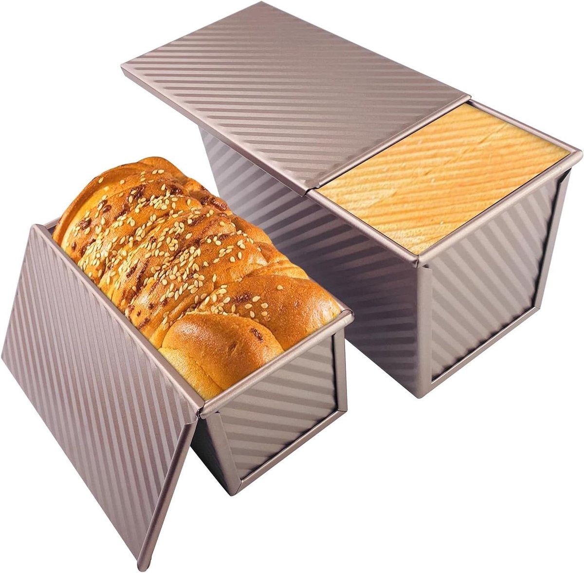 Toast Bakeware Set - Broodvorm - Brood Bakken - Antikleef Coating - 8 x 18.7 x 8.1 cm - Roségoud