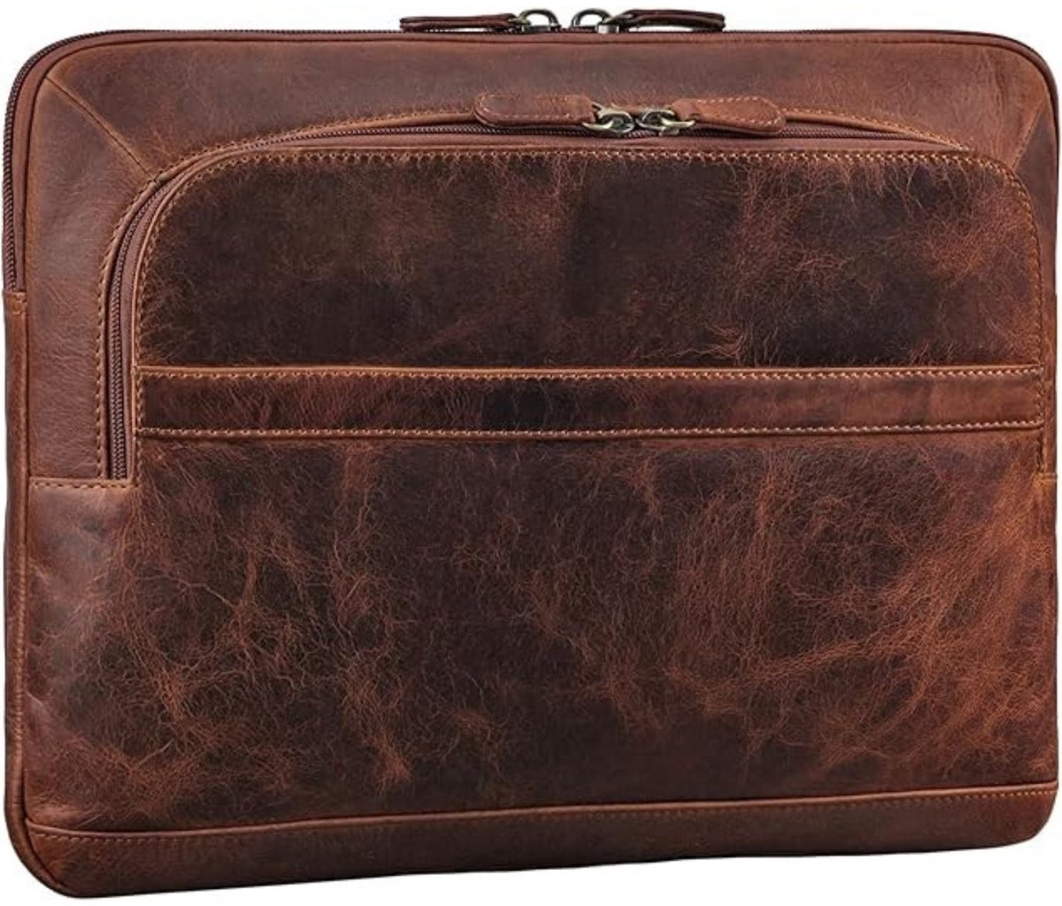 Leren Laptoptas - Laptoptas - Leren Tas - Luxe Leren Laptoptas - Werktas - Schoudertas - Business Tas - Leren Business Tas - 14 inch - Bruin - van Imperatoris