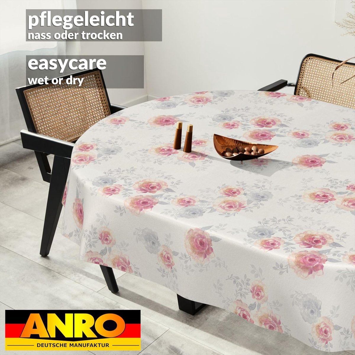 Tafelkleed - Tafelzeil Afwasbaar - Beschermen Tafel - Waterafstotend - 200 x 140 cm - Rozen