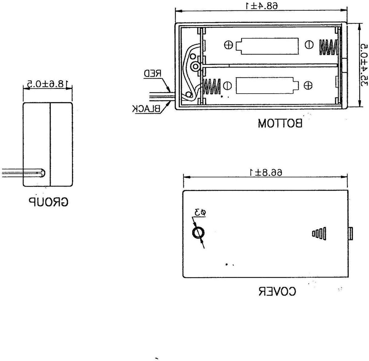 Batterijhouder AA - Batterijvak Mignon - Apparaten Voeden - Met Aan Uit Schakelaar - 2 stuks - Zwart
