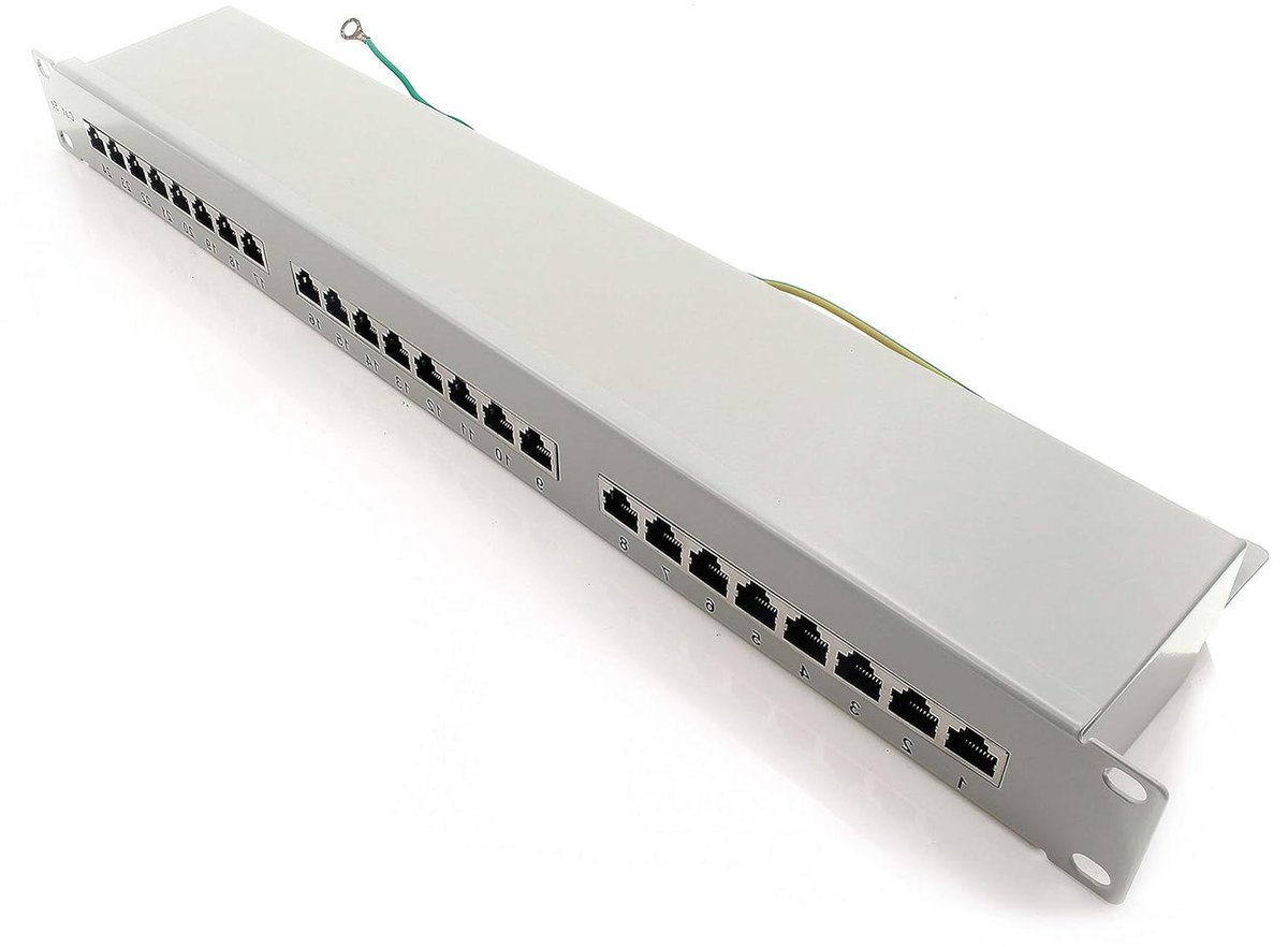 Patchpaneel CAT5e - Verdeelpaneel Netwerk - Netwerk Organiseren - 24 Poorten LSA+ - 19 inch - Wit