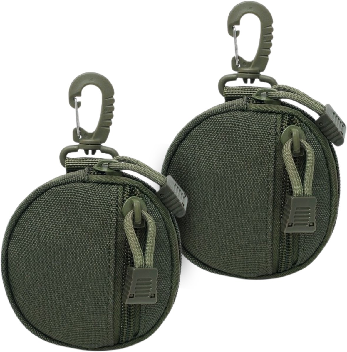 Tamarow 2 Stuks Heuptas met Karbijnhaak - Money Belt - Riemtas - Outdoor - Spatwaterdicht - Groen