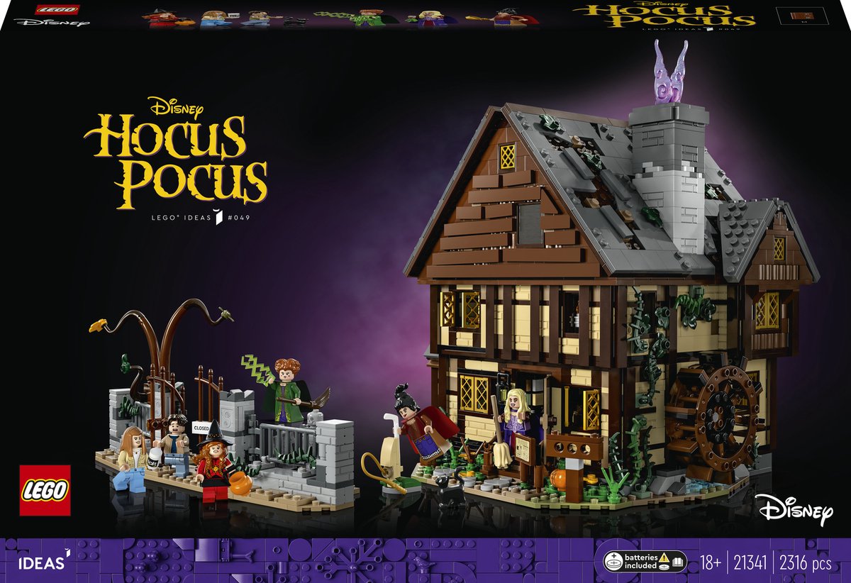 LEGO Ideas Disney Hocus Pocus: het huisje van de Sanderson-zussen Halloween Set voor Volwassenen - 21341