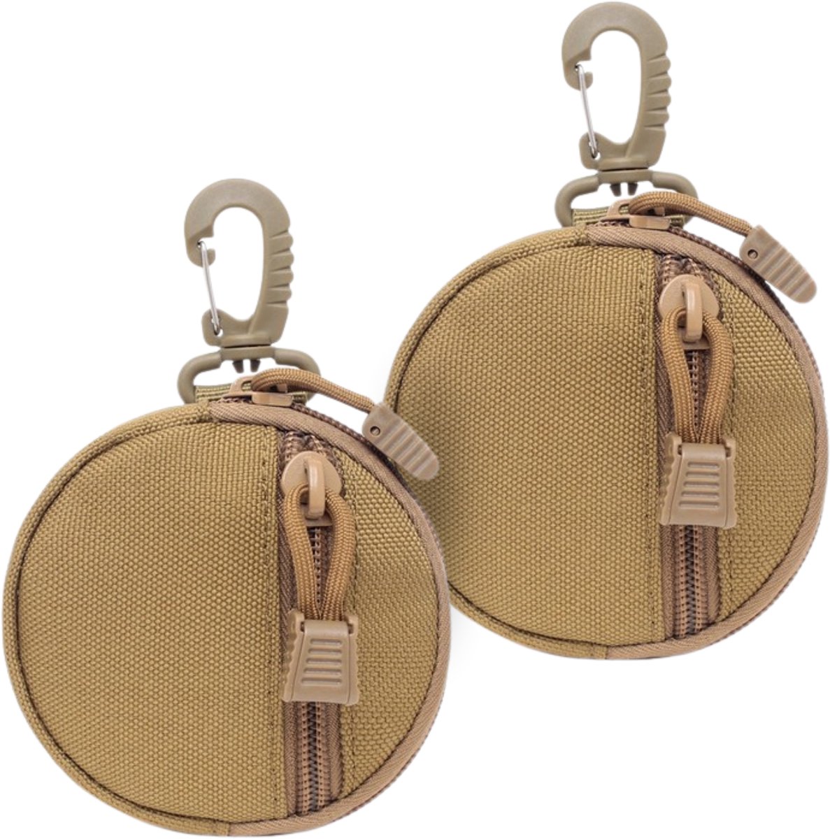 Tamarow 2 Stuks Heuptas met Karbijnhaak - Money Belt - Riemtas - Outdoor - Spatwaterdicht - Bruin