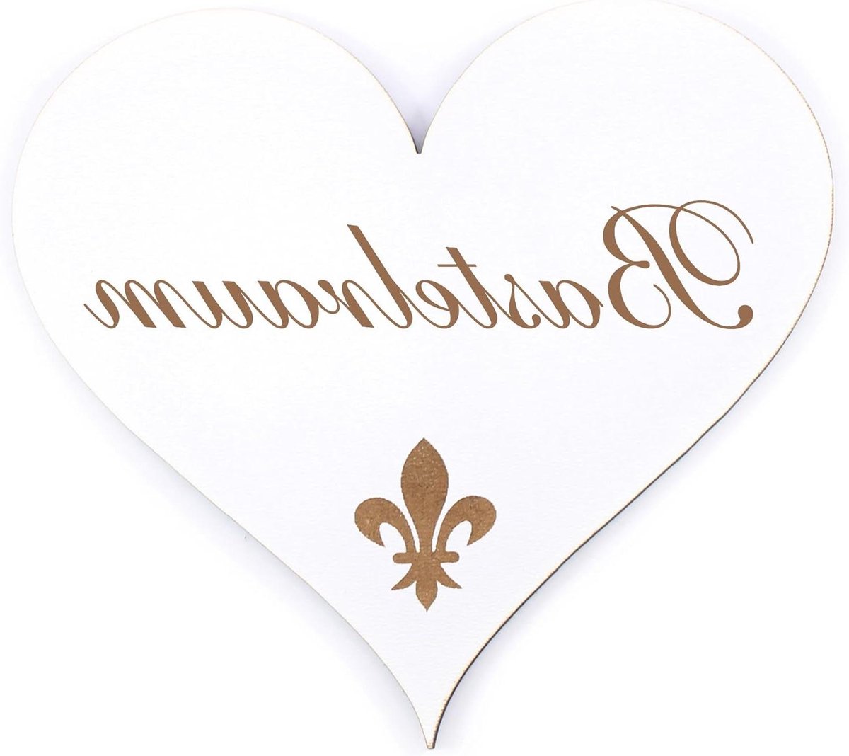 Decoratief Houten Bord - Deurbordje Hart - Woning Decoratie - Zelfklevend - 13 x 12 cm - Knutselruimte