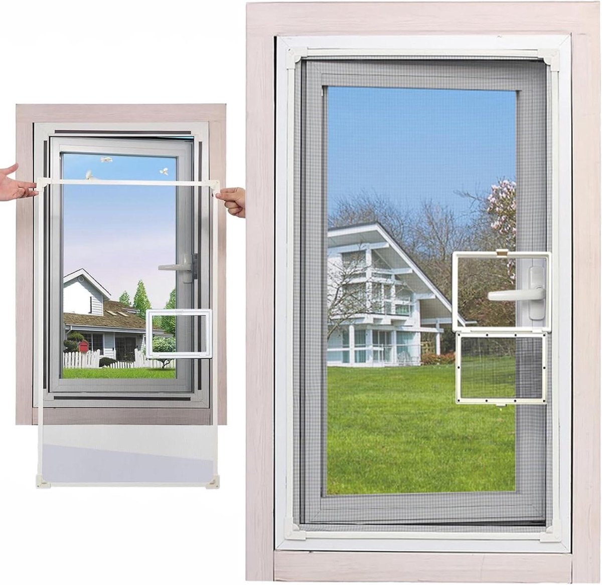 Magnetisch Hor - Vliegendeur Hor - Insecten Buiten Houden - Verstelbare Maat - 150 x 100 cm - Wit Zwart