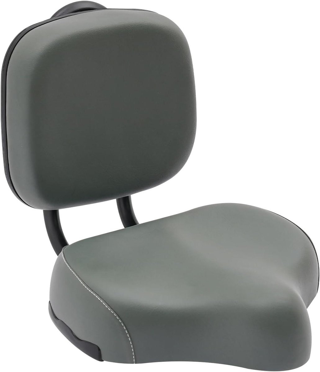Driewieler Zadel - Comfort Zadel Fiets - Comfortabel Fietsen - Met Rugleuning - Extra Breed - Grijs