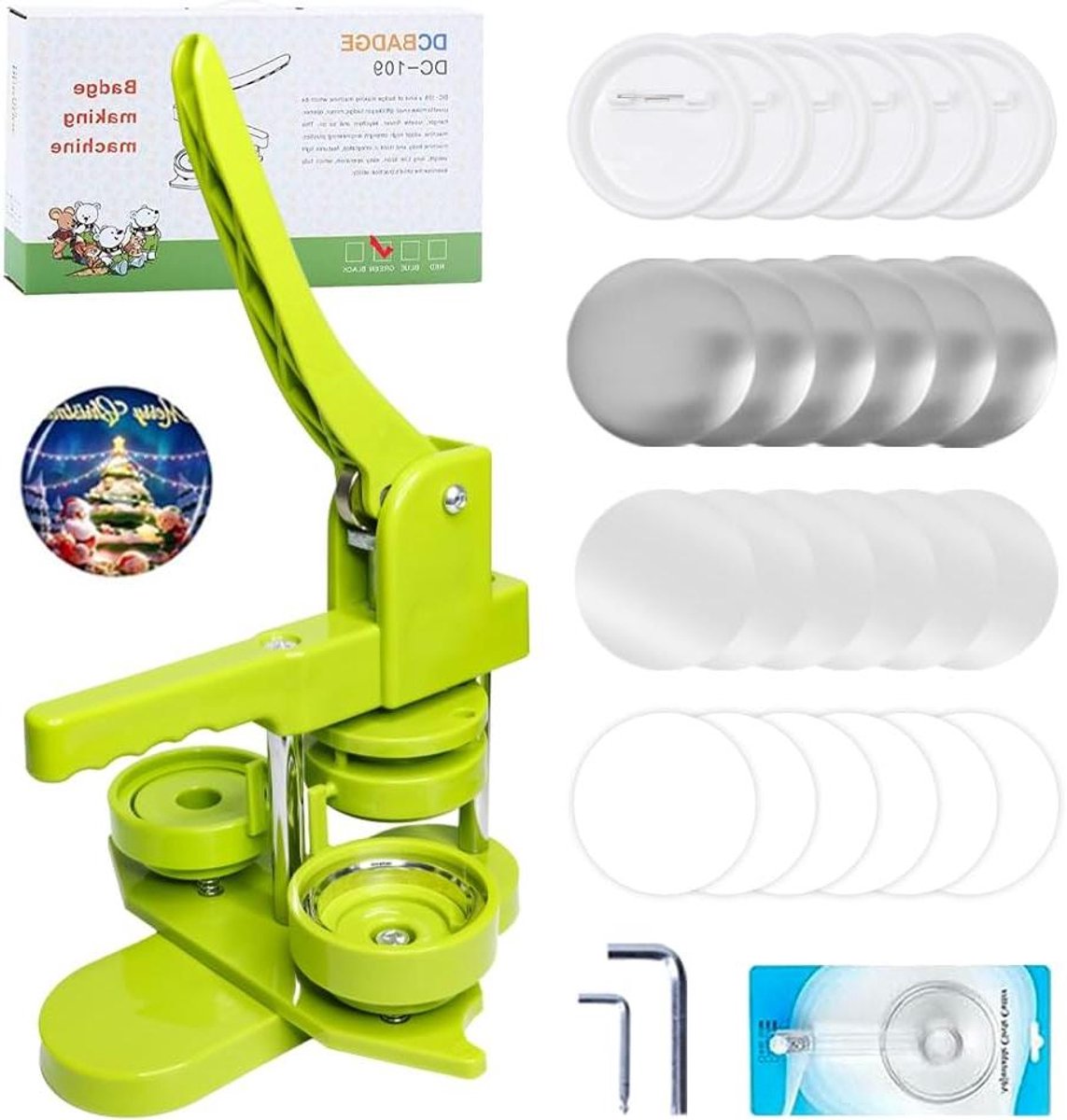 Knopenmaker Machine - Badge Maker - Kleding Versieren - Installatievrij - 58 mm - Groen