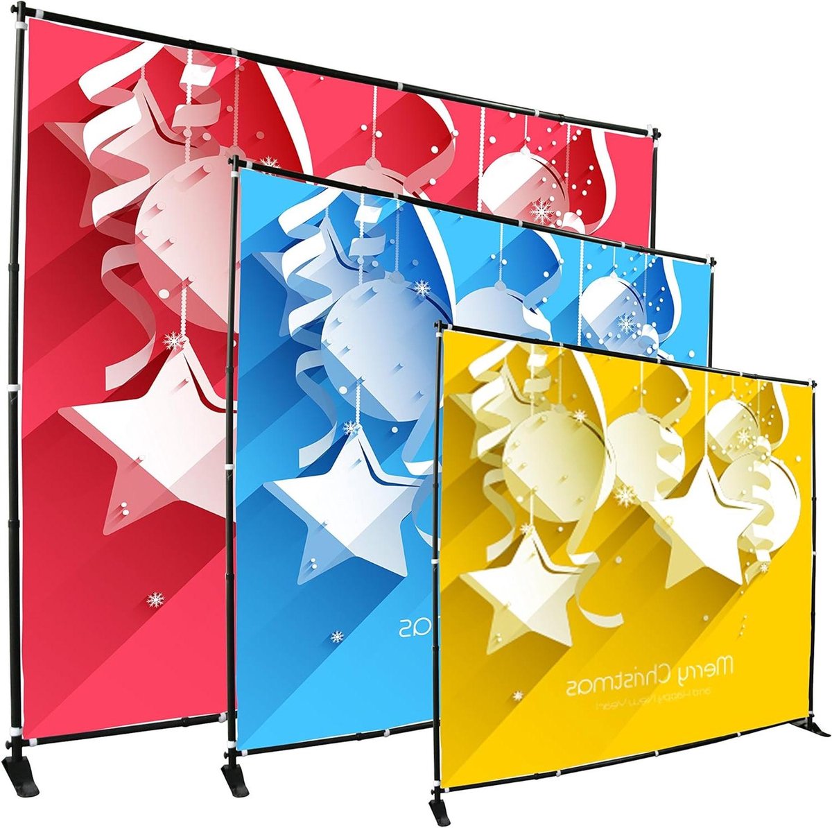 Banner Stand - Achtergrond Muur - Handel Show Display - Verstelbare Grootte - 10x8ft - Zwart