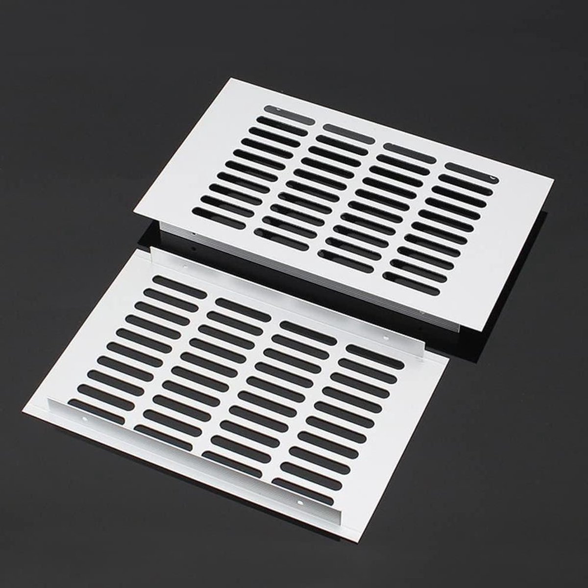 Ventilatierooster Aluminium - Rooster Kast Deur - Ventilatie Aanbrengen - Corrosiebestendig Waterdicht - 150x250mm - Zilver