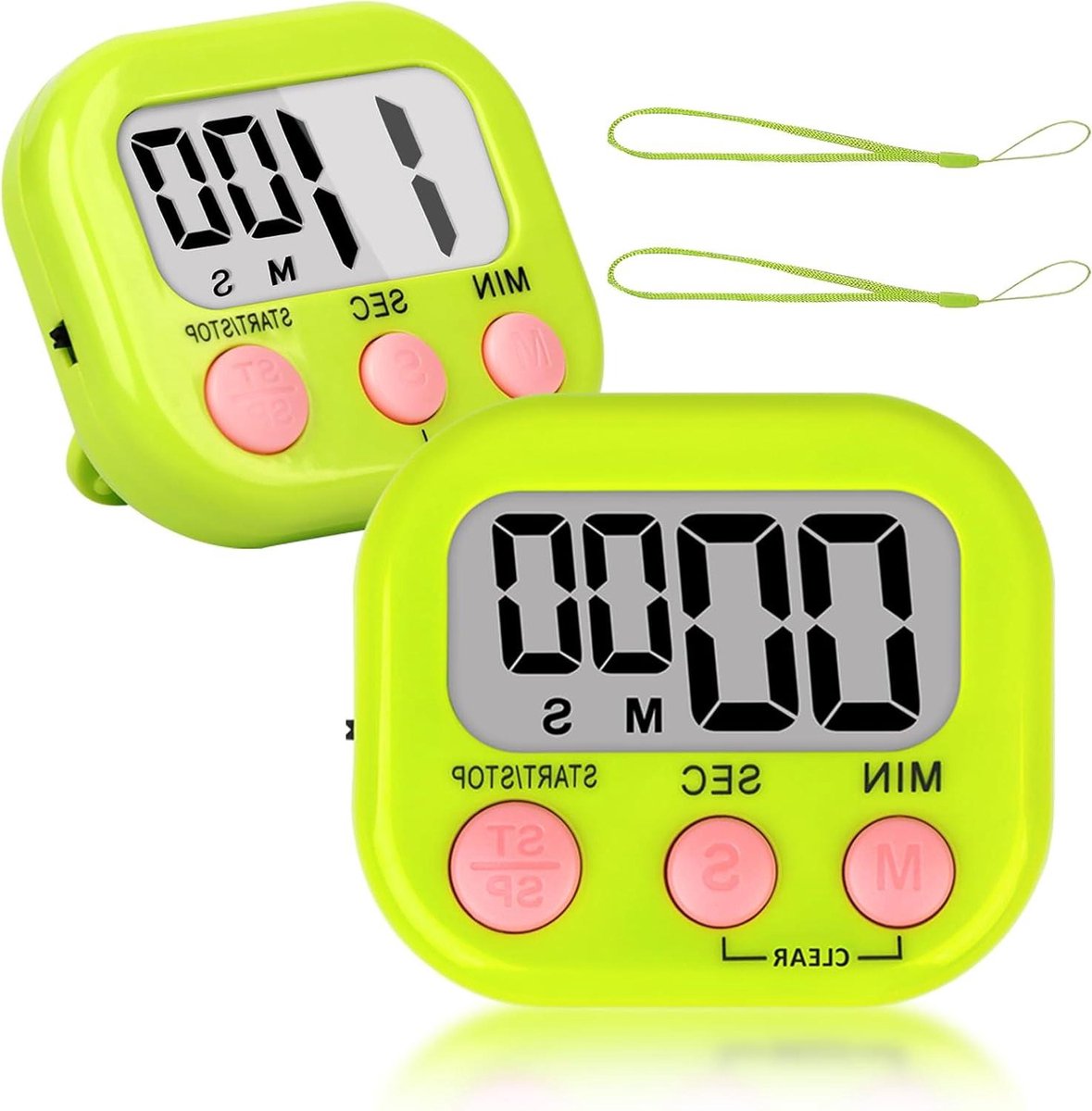 Klaslokaal Timer - Digitale Tellers - Tijd Beheren - Groot Scherm - 2 Stuks - Groen