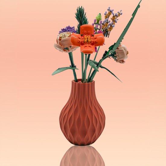 Lumora organische vaas – Decoratieve vaas - Terracotta - 3d geprinte vaas – Bloemenhouder voor Botanical bloemsets (17 stuks) - 17.5 CM