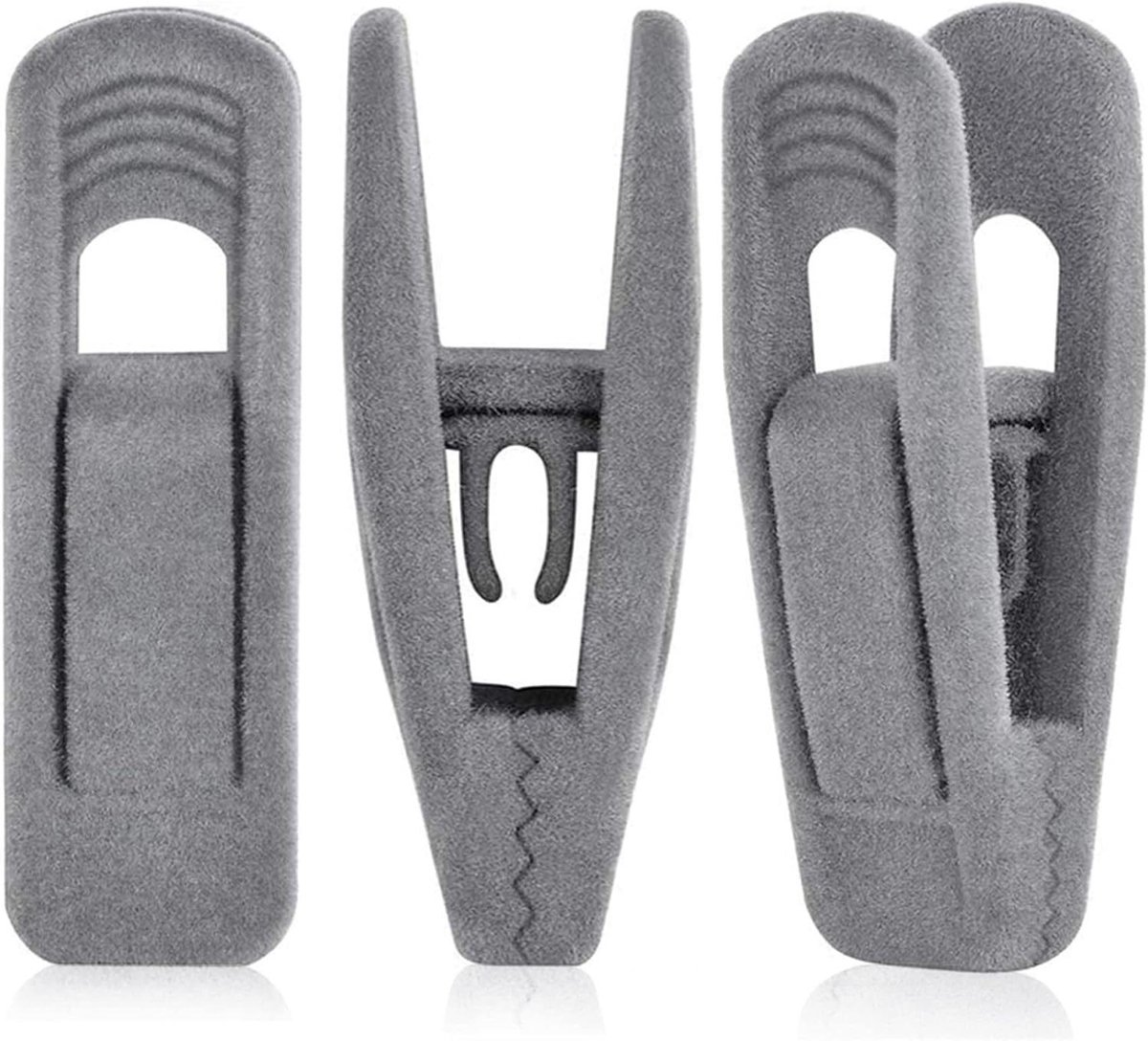Hanger Clips - Fluwelen Clips - Kleding Organiseren - Sterke Antislip Grip - 60 stuks - Grijs