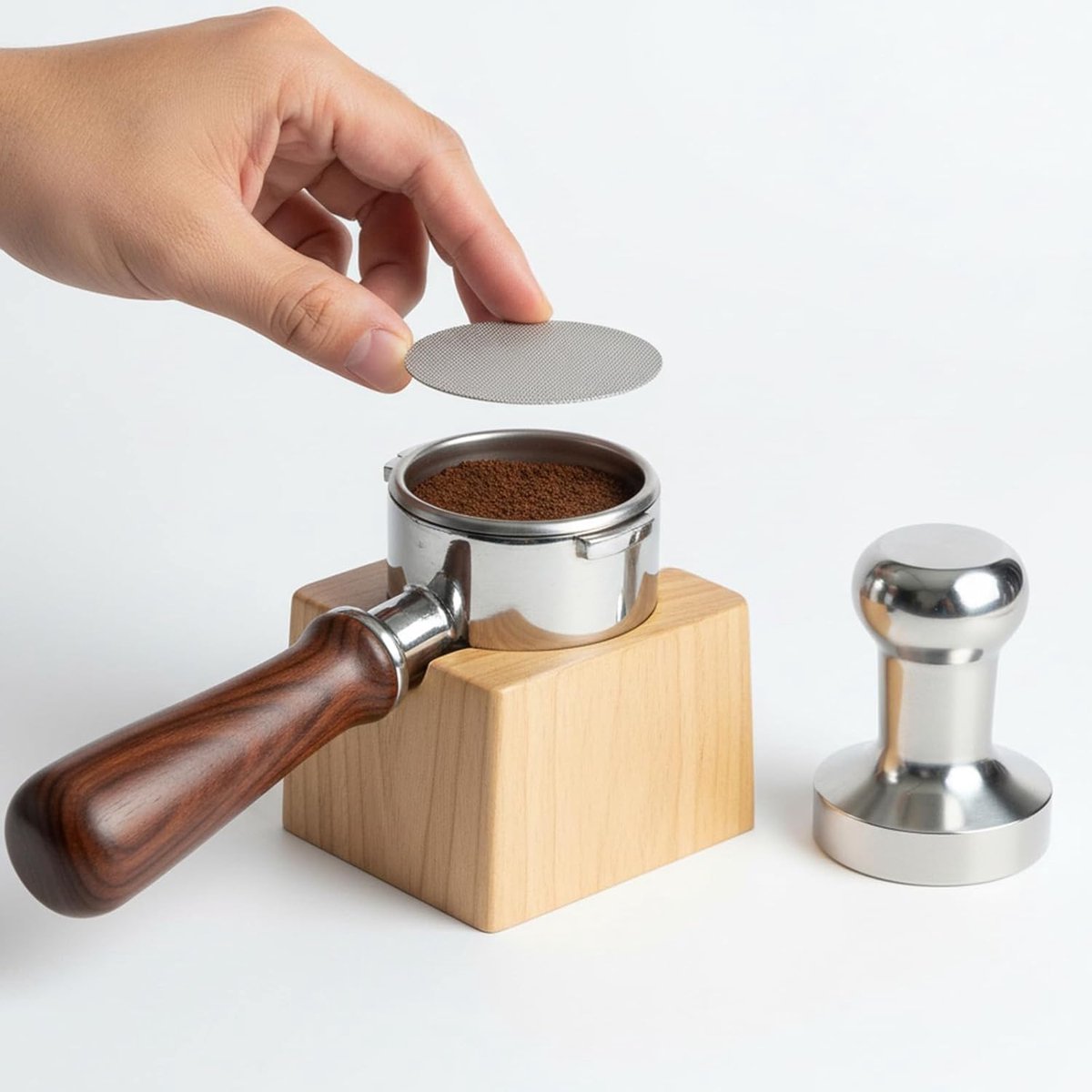 Set van 3 Italiaanse espressofilters van 58,5 mm met een dikte van 1,7 mm, geschikt voor filterhouders van 58 mm, 150 micron 316 roestvrijstalen koffiefilters, herbruikbaar — cadeau in Cadeau-ideeën - foto 3