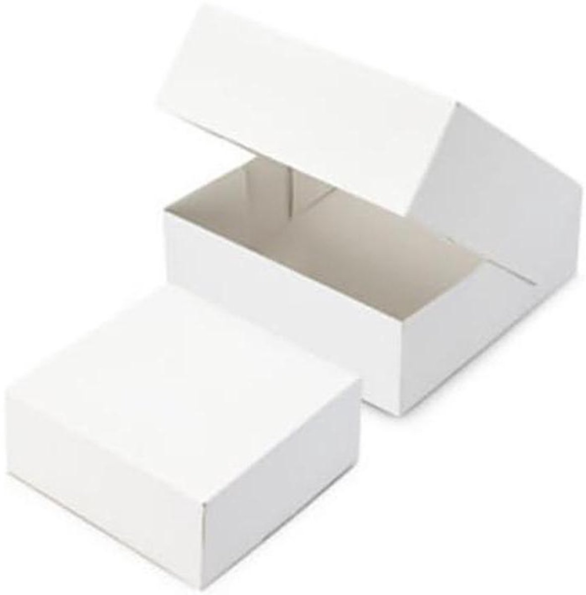 Cake Dozen - Taartdozen Vierkant - Taarten Verpakken - Stevig Karton - 20x20x5 cm - Wit