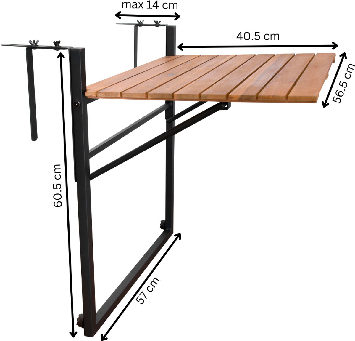 Sens-Line Bono table de balcon - Acacia - 57x43x60 cm
