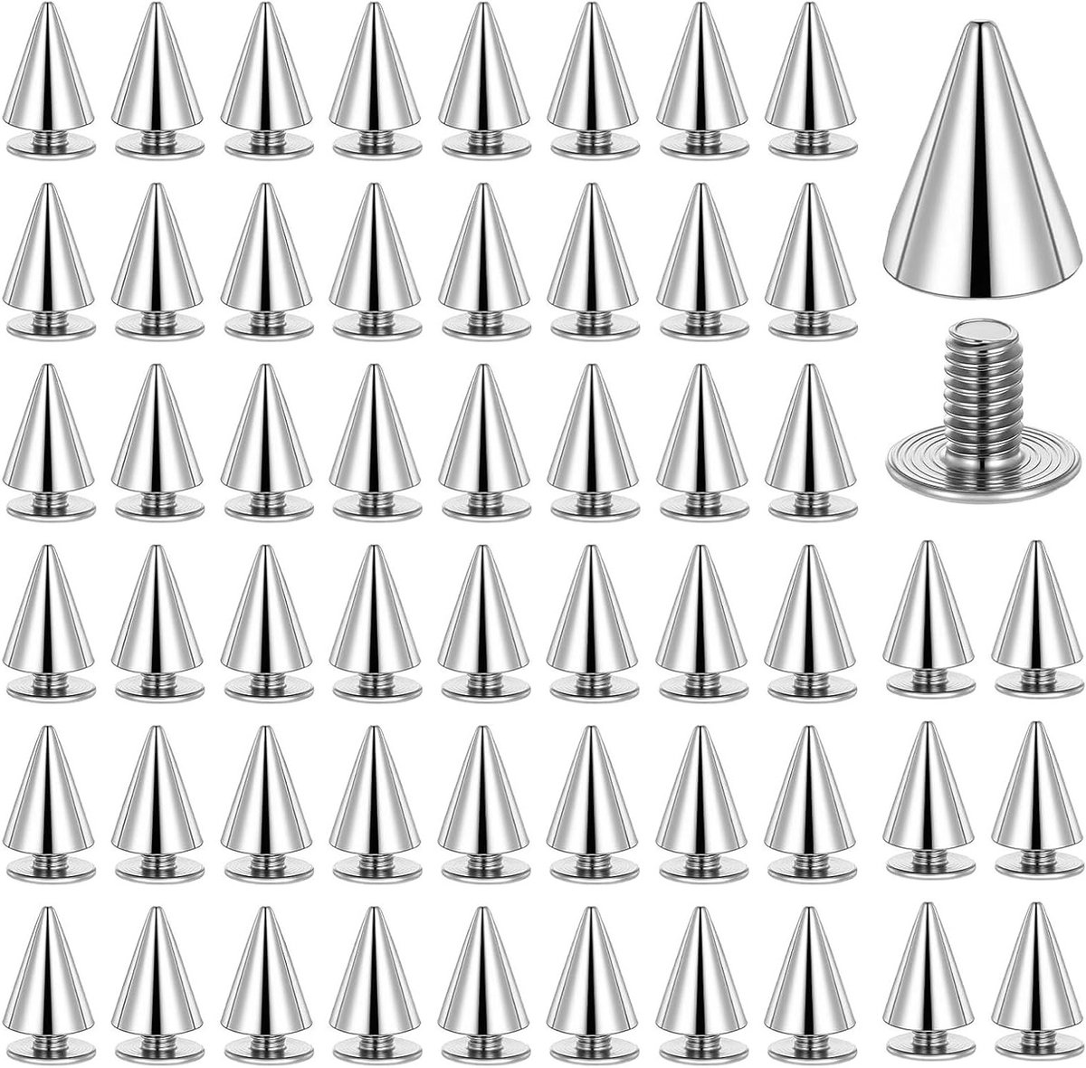 100 Stuks Punk Metalen Nieten voor Decoratie van Tassen, Schoenen en Jassen - Zilveren Rivets voor Creatieve Projecten