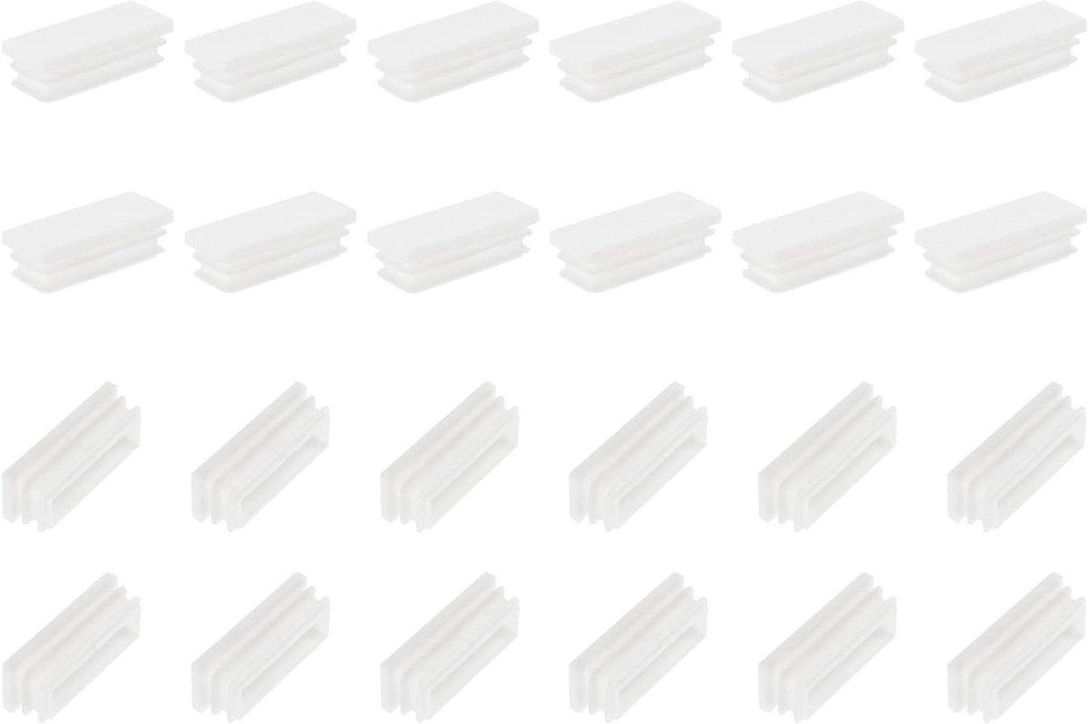 Plastic Stekkers - Eindkappen Buiskappen - Meubels Beschermen - Waterdicht en Stevig - 50 x 20 mm - Wit