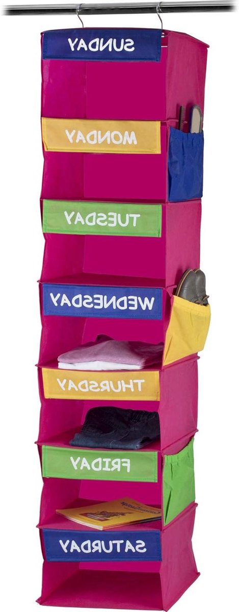 Hangende Kast Organizer - Kastplanken Organizer - Kleding Opbergen - 7 Gelabelde Planken
