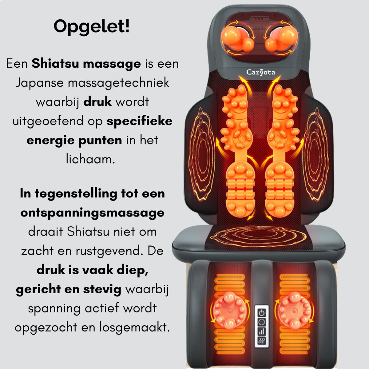 Caryota Shiatsu Massagestoel - Massage Apparaat thumbnail 3