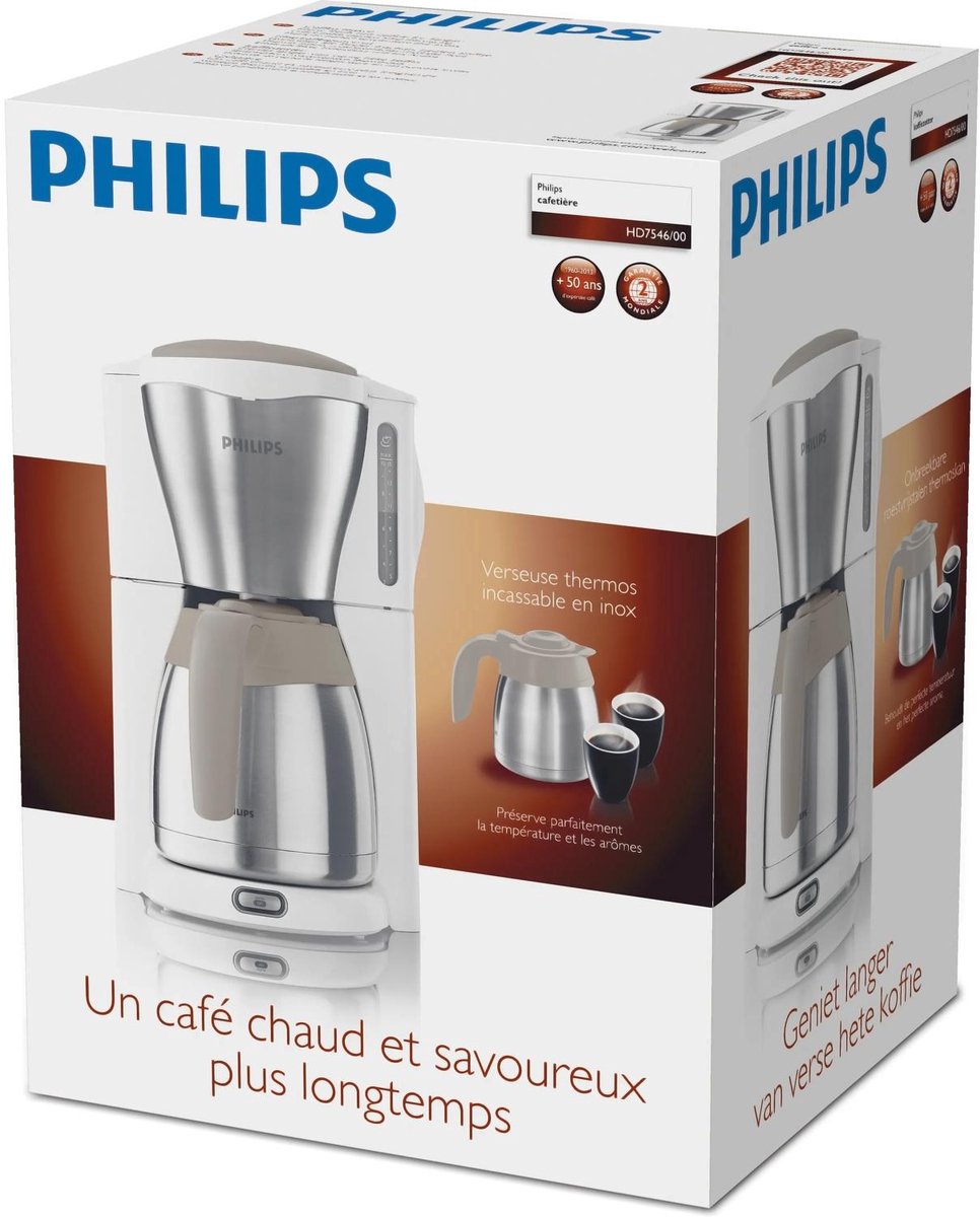 Philips café Gaia koffieapparaat met thermische kan - RVS/zwart - HD7549/20