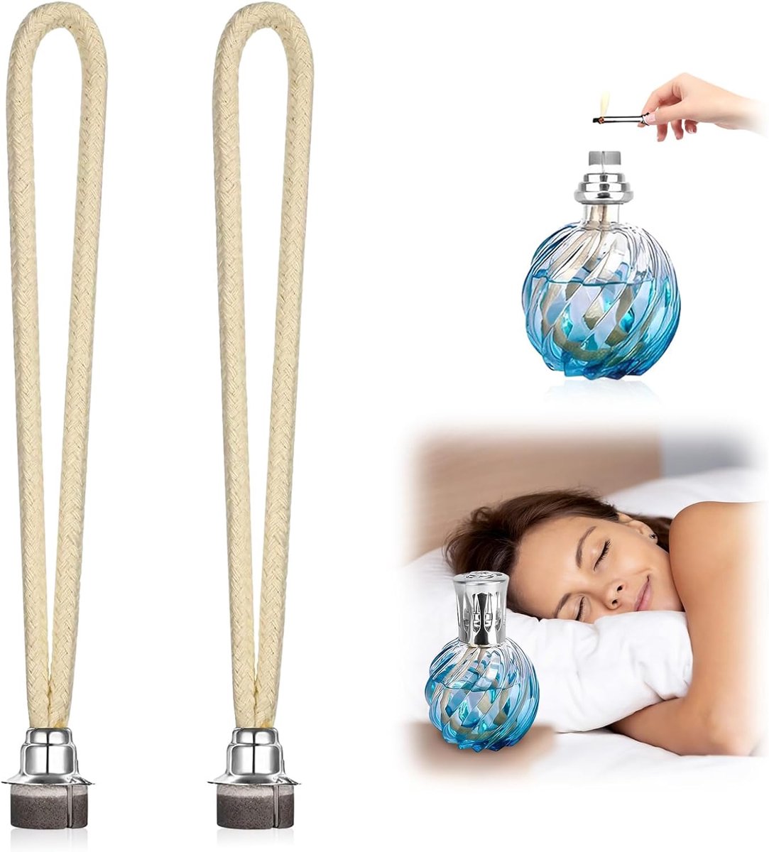 Pack of 2 - 5.5 Inch - Fragrance Oil Lamp - Vervanglamp - Catalytische Lamp - Accessoires voor Binnenluchtverbetering - Aromatherapie - Zilver