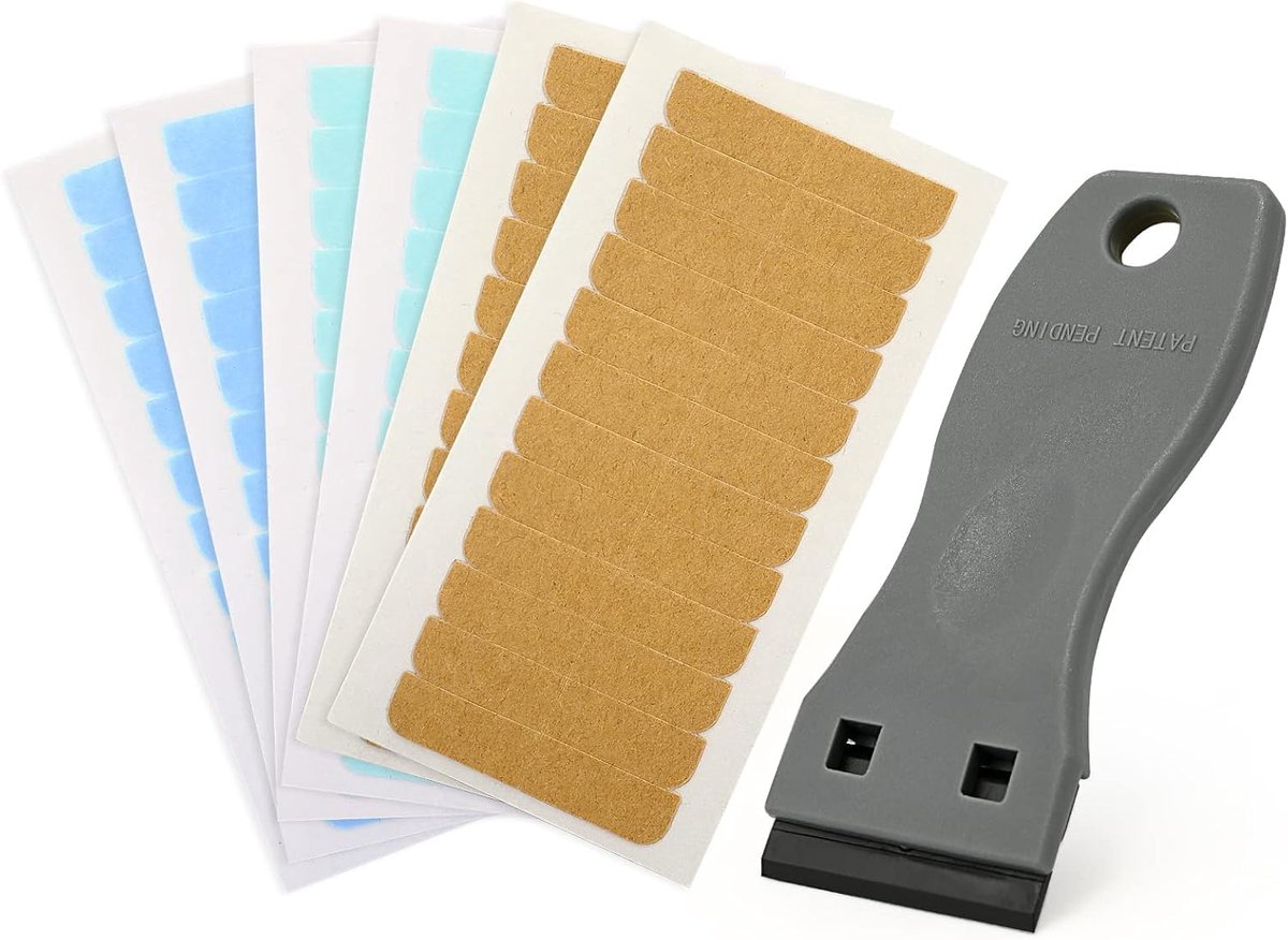 Pack of 72 Tape Extensions - Vervangende Tapes voor Tape Extensions - Mini Plastic Scraper