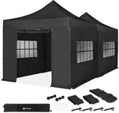 VONROC Partytent – 6x3 m – Premium easy-up Partytent - Set incl. 2x Tent, Zijwanden en Koppel-systeem - Modulair Ontwerp – Opvouwbaar – Waterdicht – Stalen Frame - 50+ UV Bescherming - Incl. Opbergtassen – Zwart