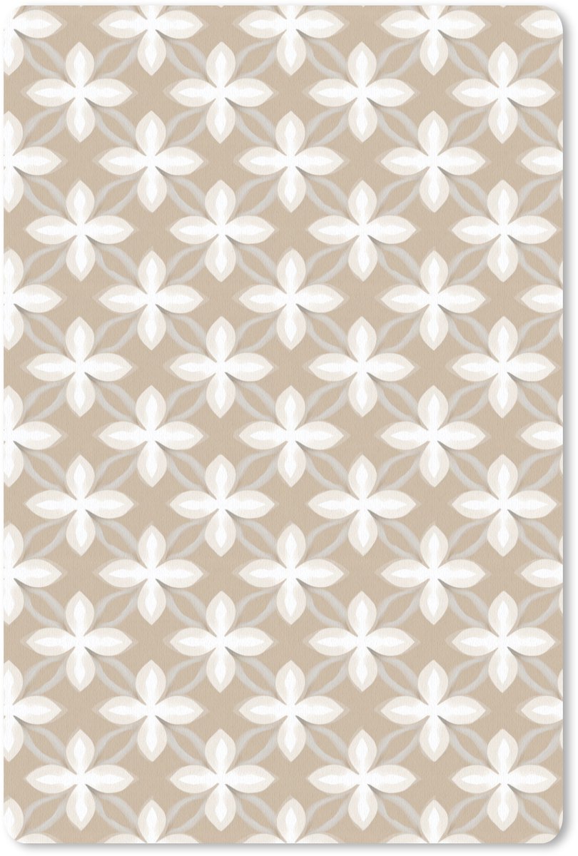Muismat 13x20 cm - Mousepad Patroon - Symmetrisch - Beige - Muismatten