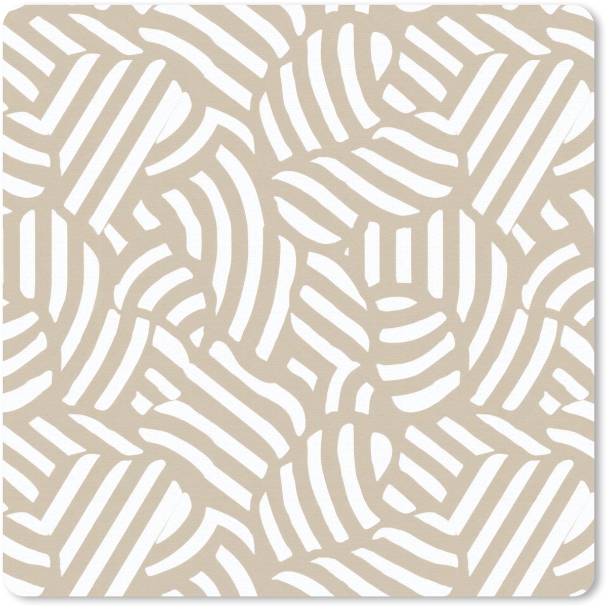 Muismat 20x20 cm - Mousepad Abstract - Modern - Beige - Muismatten