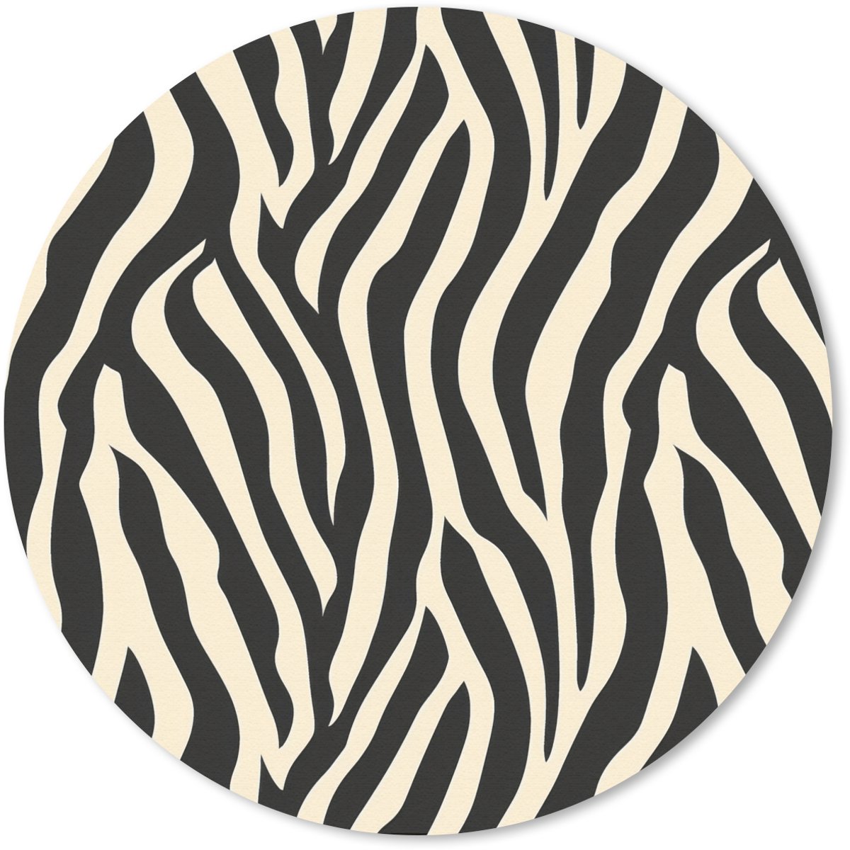 Muismat rond 20x20 cm - Mousepad Zebra - Print - Klassiek - Zwart - Ronde muismatten