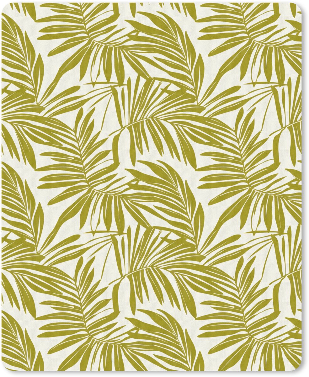 Muismat 12x16 cm - Mousepad Palmblad - Patroon - Groen - Muismatten