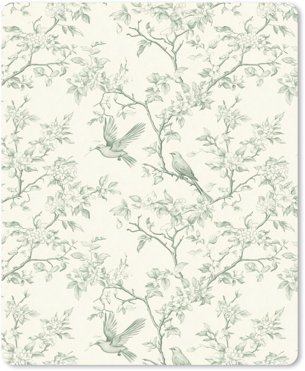 Muismat 12x16 cm - Mousepad Klassiek - Vogels - Groen - Muismatten