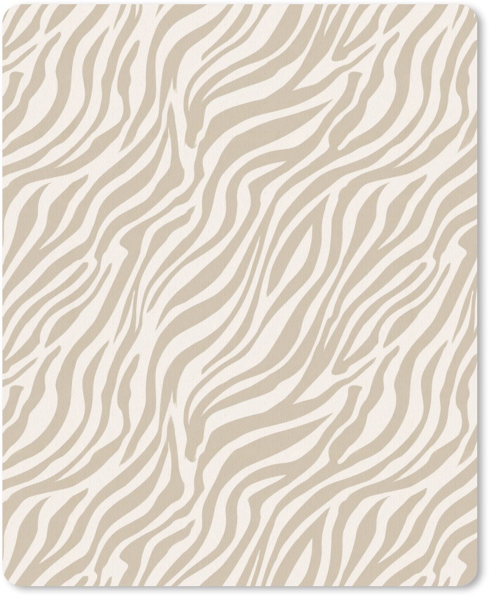 Muismat 12x16 cm - Mousepad Zebra - Patroon - Beige - Muismatten