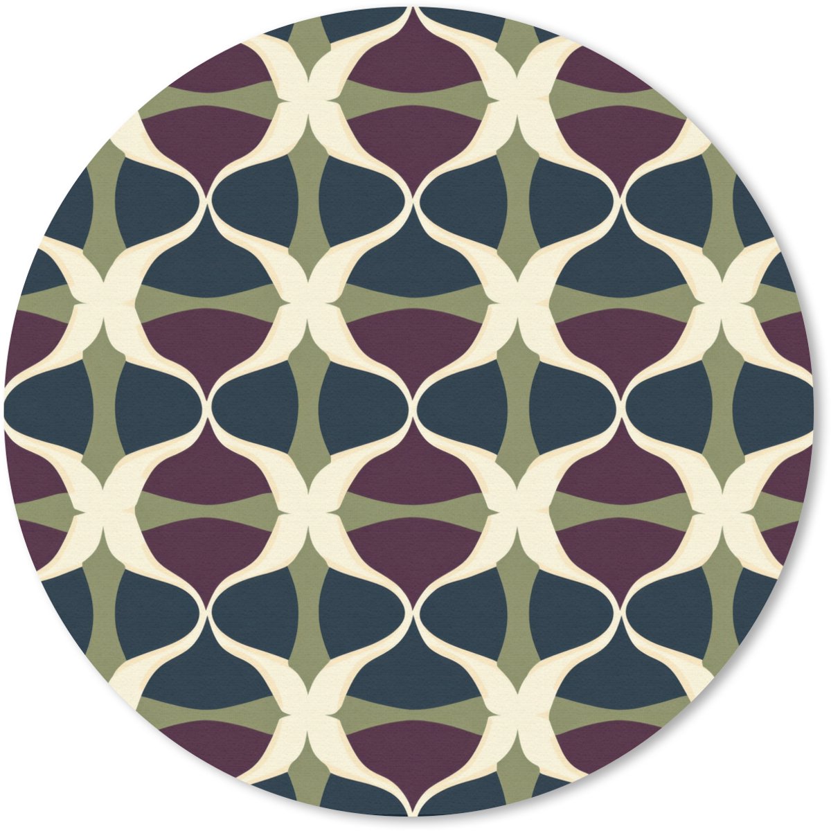 Muismat rond 30x30 cm - Mousepad Abstract - Retro - Kleurrijk - Ronde muismatten