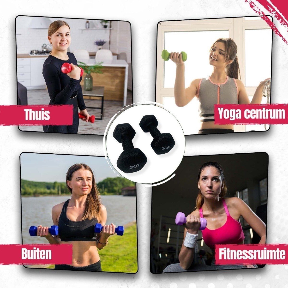 Padisport Dumbells 2 Kg - Dumbells - Gewichten - Gewichten 2 Kg - Gewichtjes - Gewichten – Dumbel – foto 4