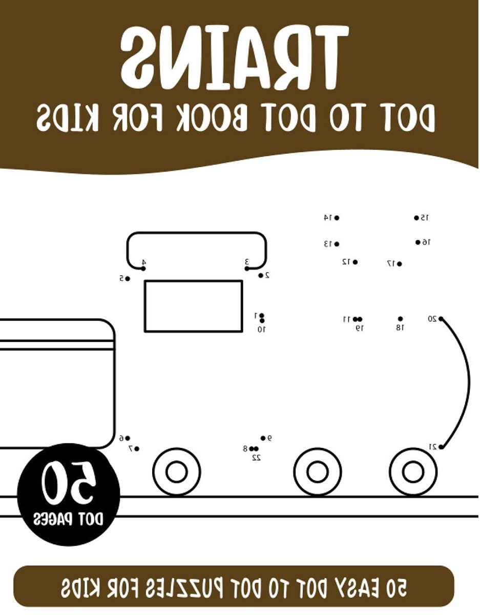 Trein Tekenboek - Puzzelboek Kinderen - Leren Tekenen - 50 Verbind de Stippen Puzzels - 8.5x11 Inch - Niet gespecificeerd