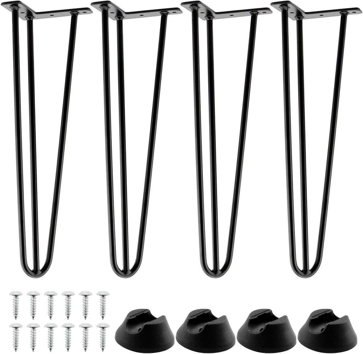 Hairpin tafelpoten - Haarspeldpoten bureau - Meubels maken - Industriële stijl - 40 cm - Zwart