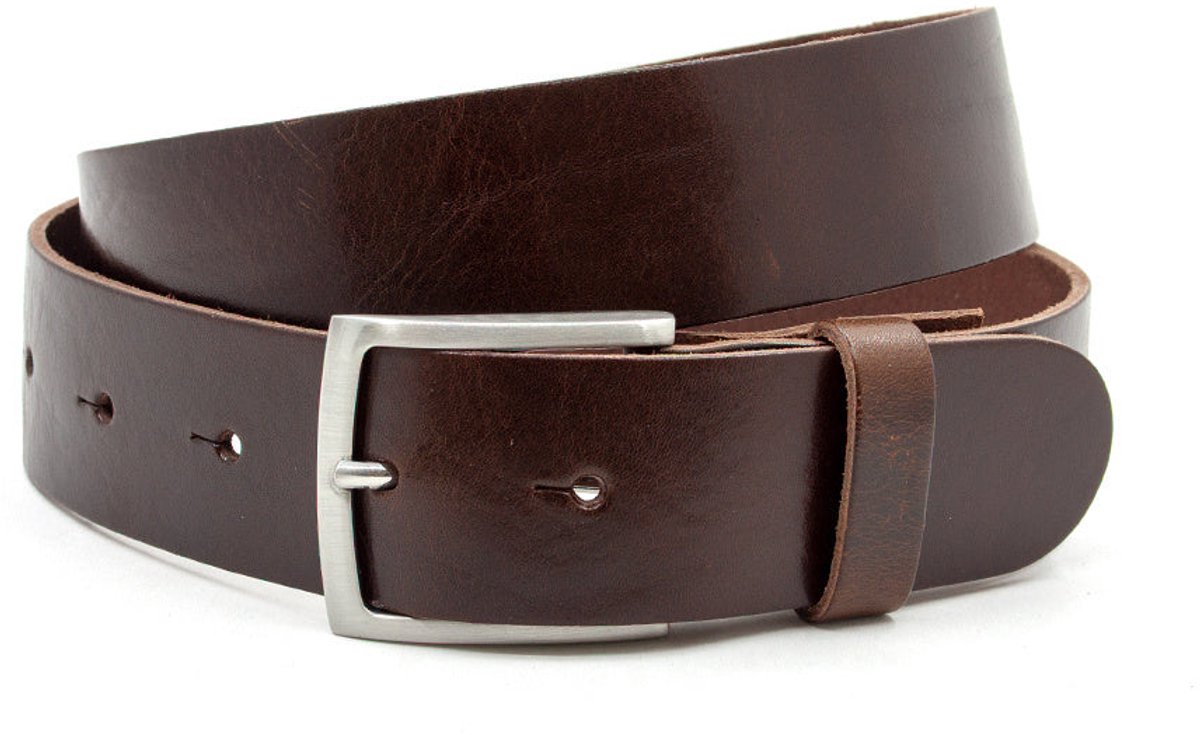 Basic dames riem bruin 4 cm breed - Leer - Basic riem - Basic - Maat 85